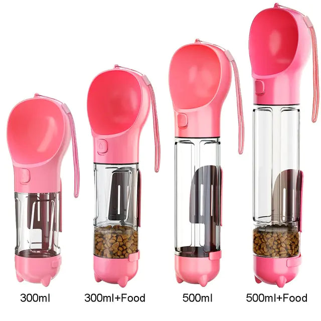 300ml Portable Multifunction Dog Water Bottle Food Feeder